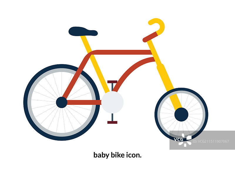 白色背景上的婴儿自行车图标图片素材