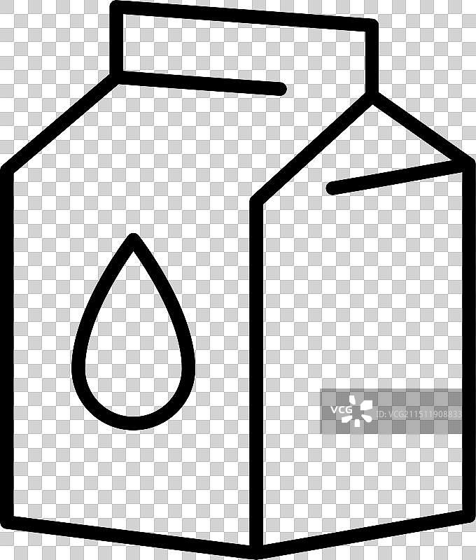 白色背景上的牛奶包装线条图标图片素材