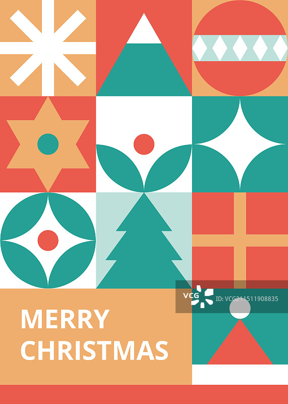 潮流包豪斯风格圣诞贺卡图片素材
