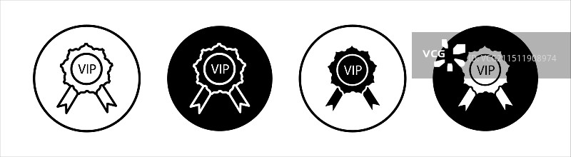 VIP扁平线性图标集图片素材