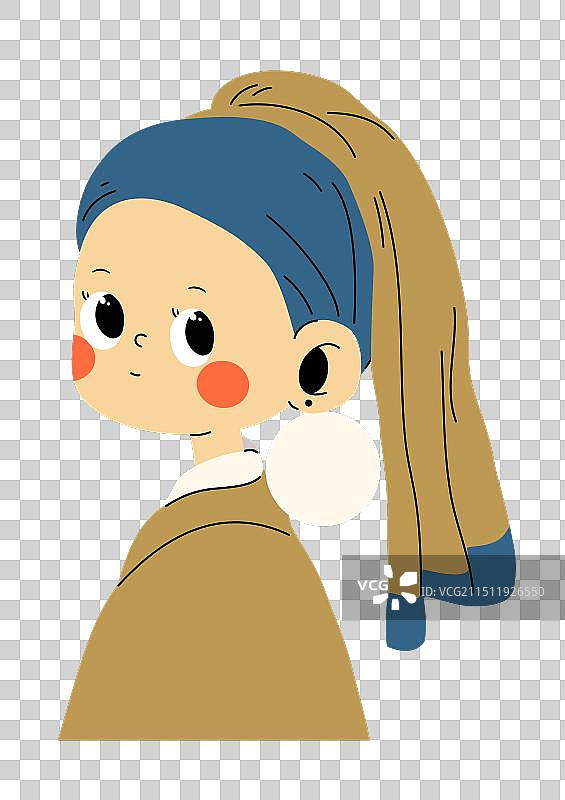 戴珍珠耳环的少女图片素材