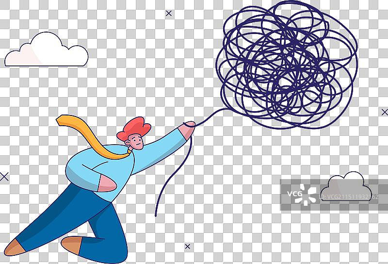 混乱或业务难题概念解开图片素材