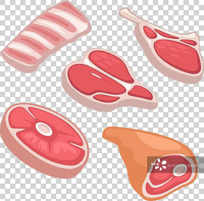 肉类产品排骨牛排组合图片素材