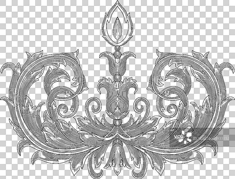 带蜡烛的复古巴洛克风格花卉装饰框架图片素材