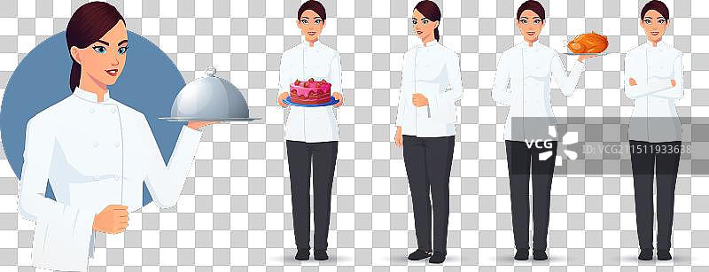 各种姿势的女厨师角色图片素材
