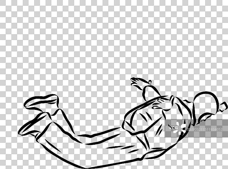 黑色翼装手绘草图图片素材