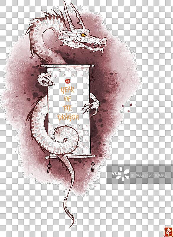 2024中国新年贺卡龙图片素材