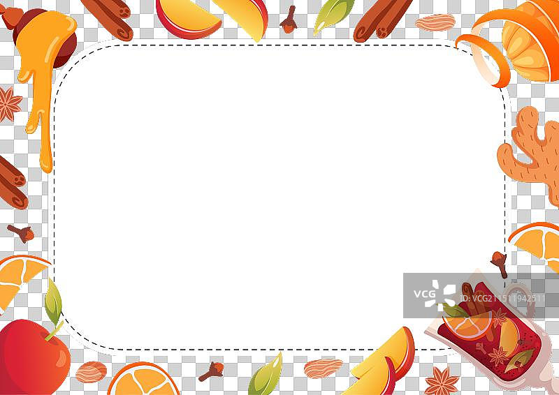 暖冬饮品：葡萄酒、香料、肉桂和橙子图片素材