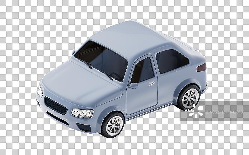 现代灰色小汽车三维渲染图片素材