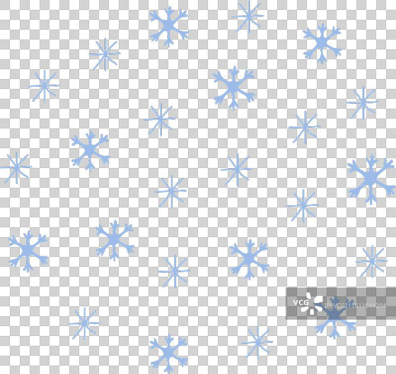 白色背景上的淡蓝色雪花圆圈图片素材