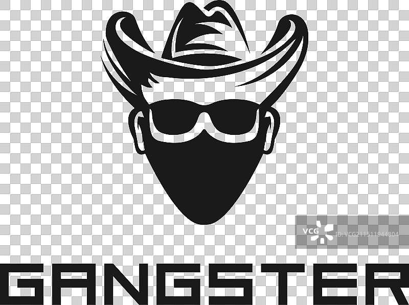 黑帮抽象男子标志设计的黑手党图片素材