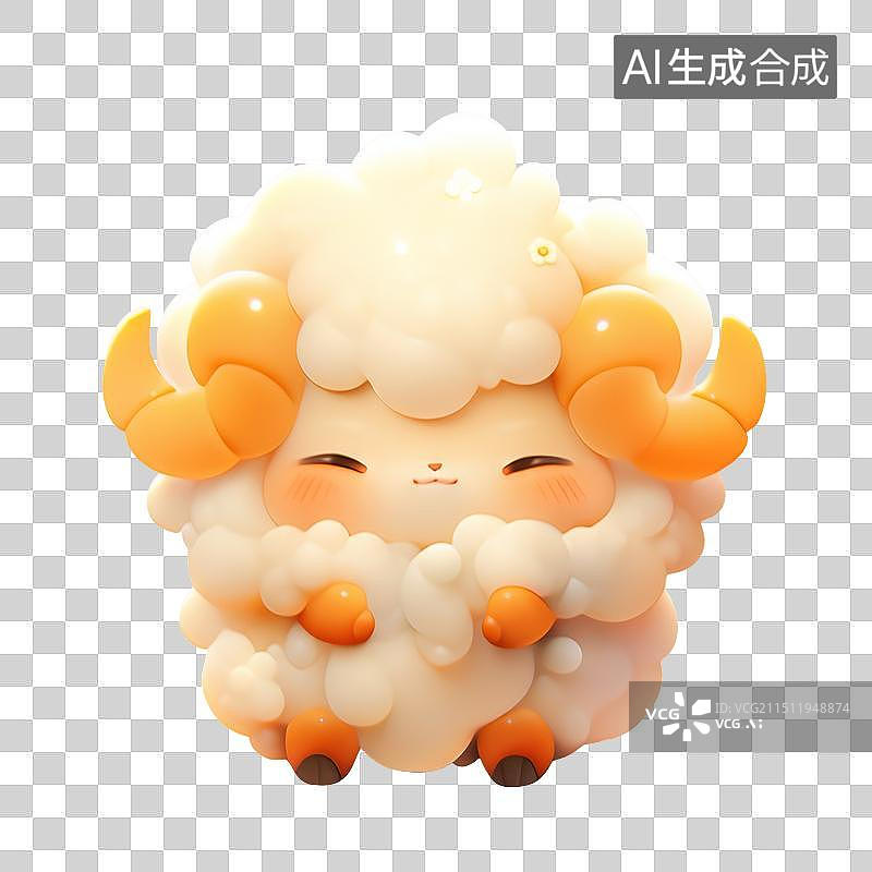 【AI数字艺术】可爱的卡通山羊图片素材