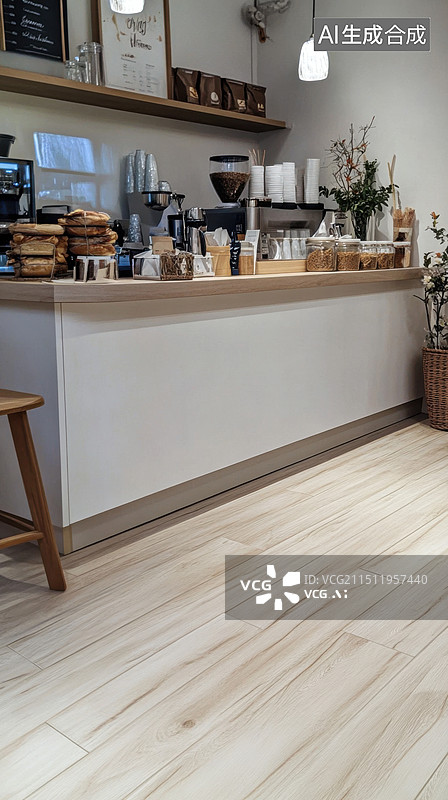 【AI数字艺术】干净的店铺环境插画图片素材