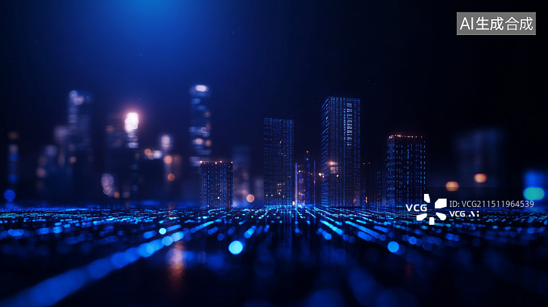【AI数字艺术】数字科技 概念城市图片素材