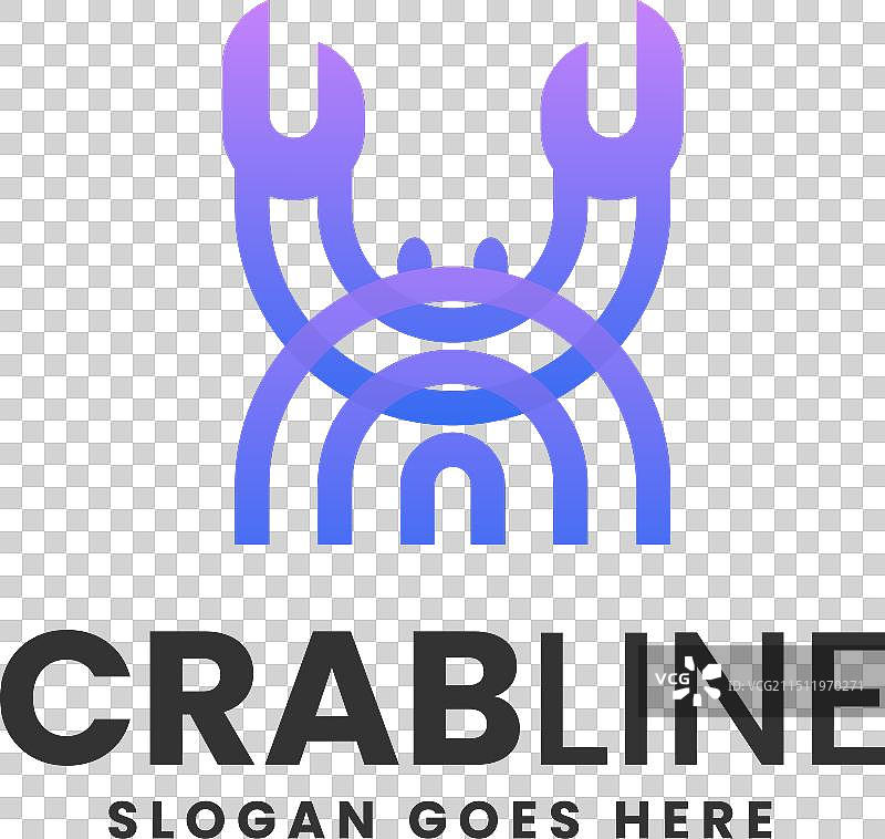 螃蟹渐变线条艺术风格logo图片素材