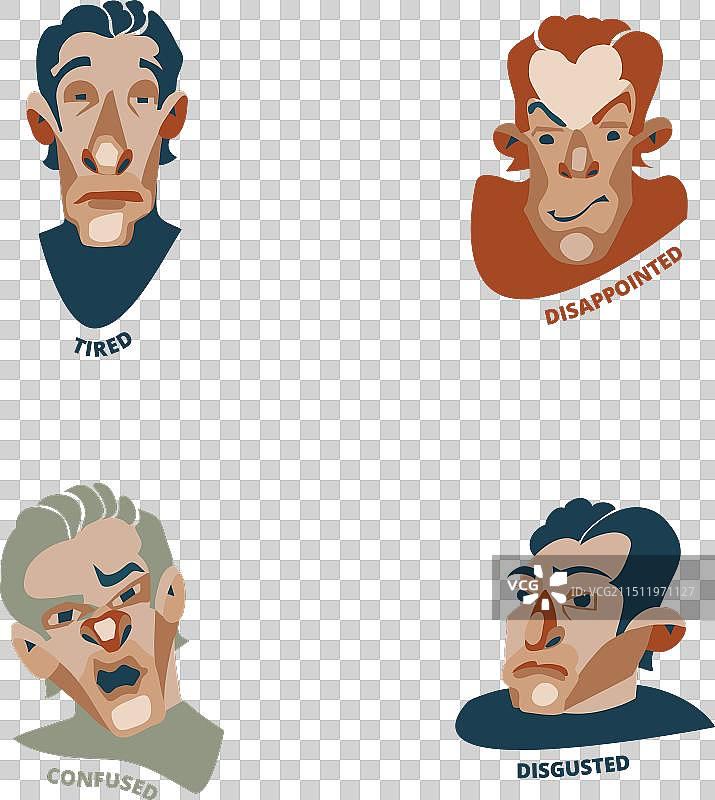 情感面孔合集图片素材