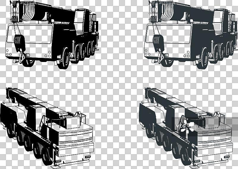 伸缩臂移动式起重机图片素材