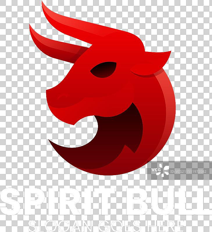 渐变彩色风格的公牛标志图片素材