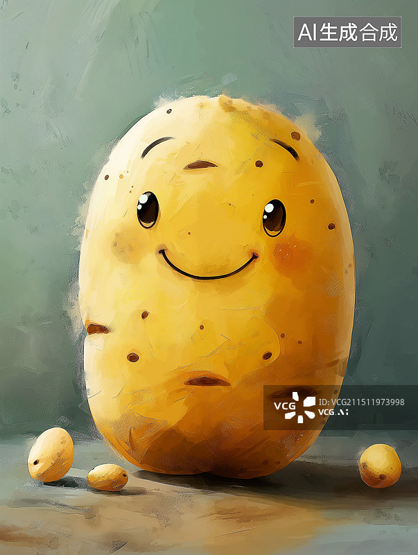 【AI数字艺术】可爱的拟人化卡通土豆图片素材