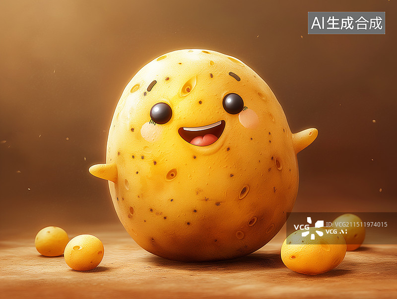 【AI数字艺术】可爱的拟人化卡通土豆图片素材