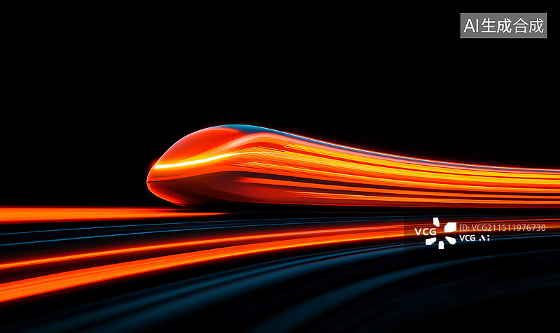 【AI数字艺术】快速行驶的高铁列车国庆假期出行旅游插画图片素材