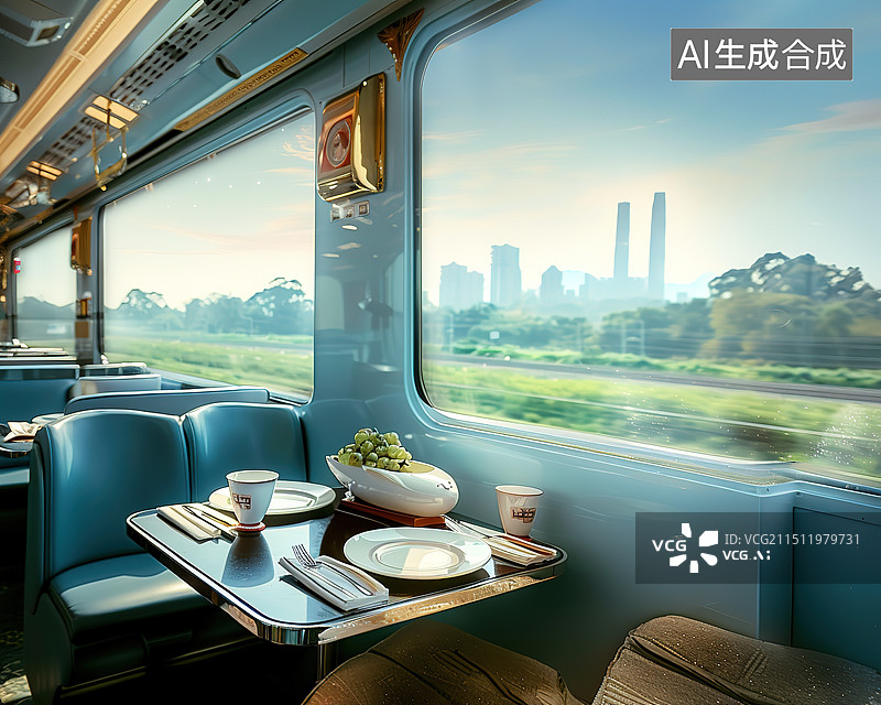 【AI数字艺术】高铁车厢内部空间图片素材