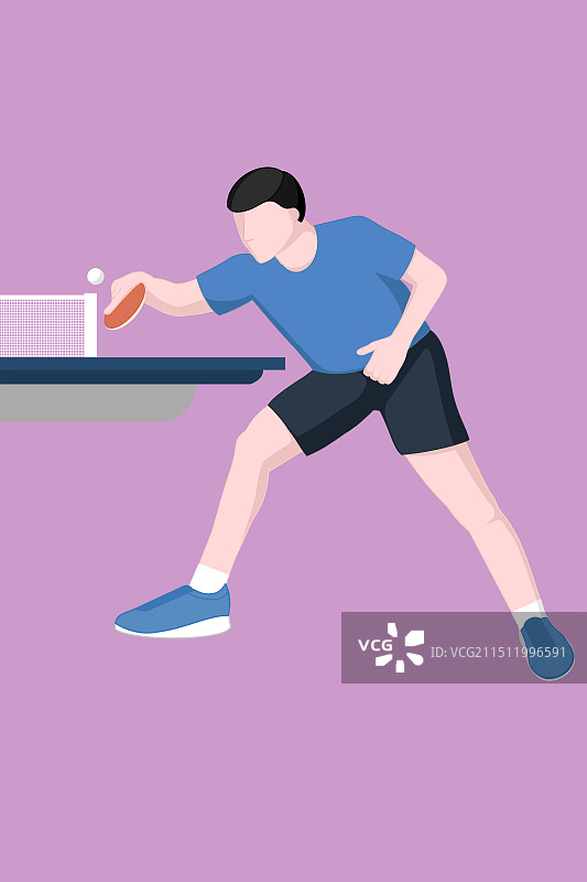 乒乓球运动员高清插画图片素材