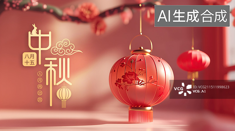 【AI数字艺术】中秋节灯笼图片素材