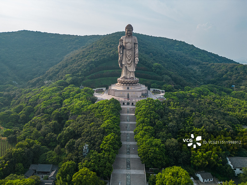 航拍无锡灵山大佛铜像图片素材