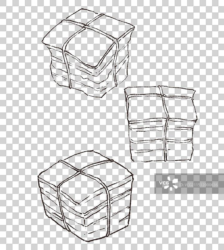 东坡肉线稿传统美食苏东坡-国画水彩古风水墨元素图片素材