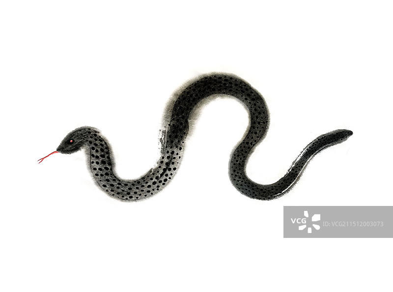 蛇年水墨蛇水彩插画元素图片素材