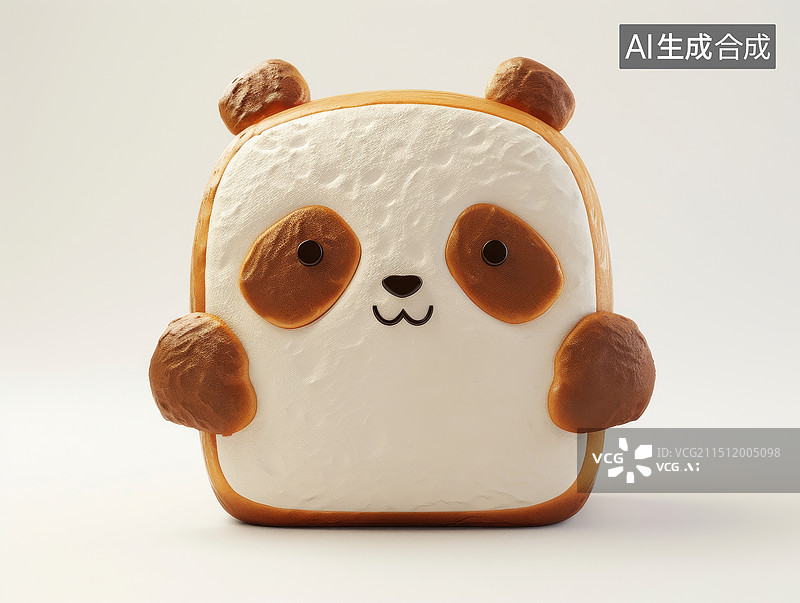 【AI数字艺术】狗头形状美食面包扁平风插画图片素材