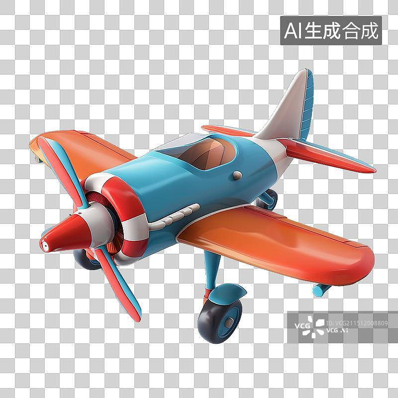 【AI数字艺术】卡通小飞机图片素材