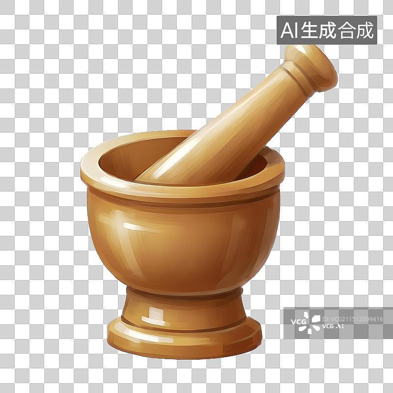 【AI数字艺术】石臼，捣药，中药材研磨捣药罐图片素材