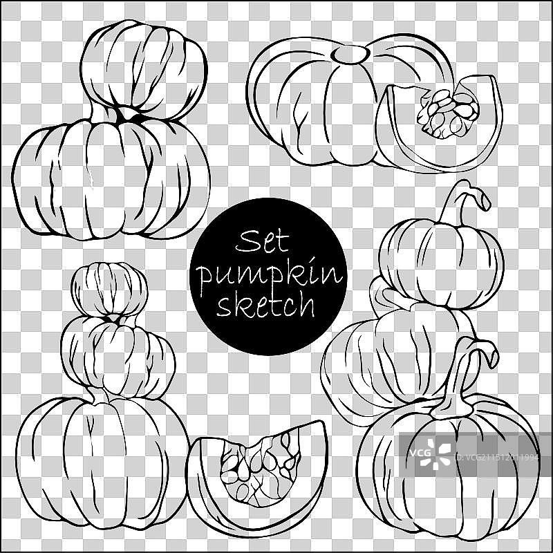 带有涂鸦的南瓜秋收素材图片素材