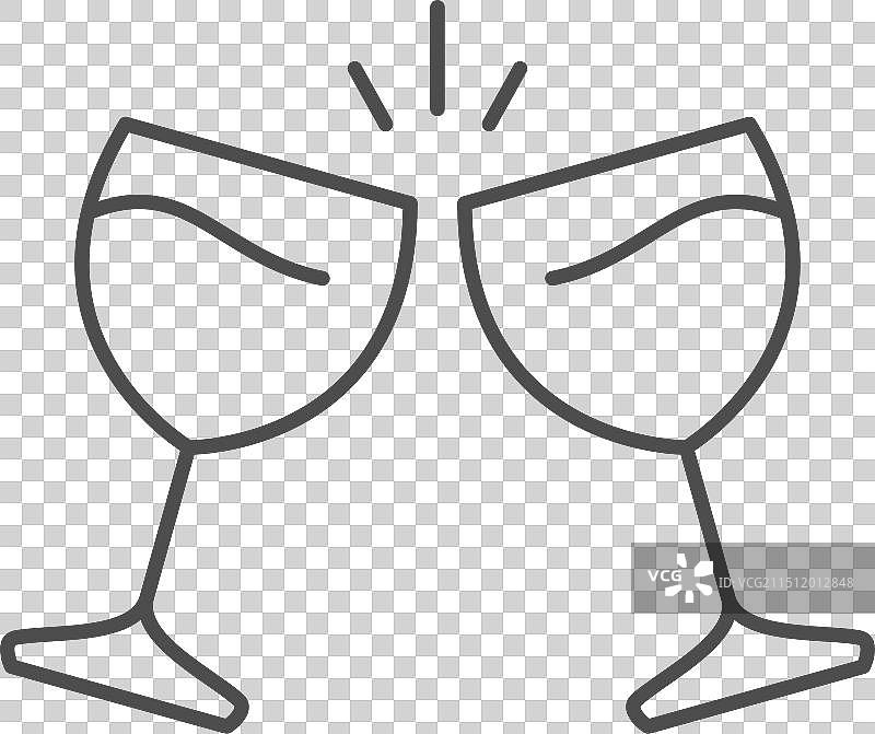 碰杯线条轮廓图标图片素材