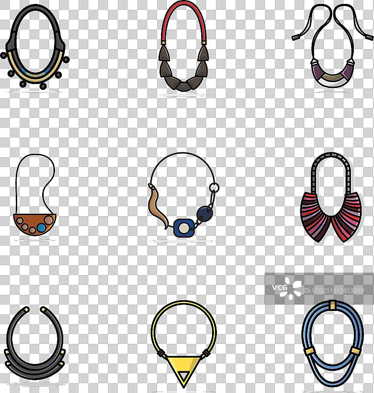 9款女孩时尚派对项链图片素材