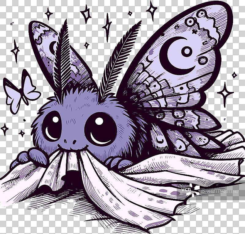 可爱的夜行性鳞翅目动物正在咀嚼图片素材