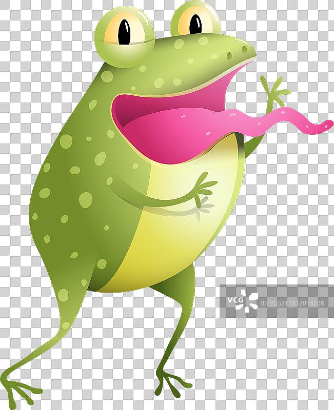 卡通青蛙或蟾蜍儿童问候角色图片素材
