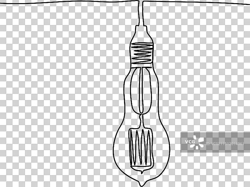 灯泡单线绘画图片素材