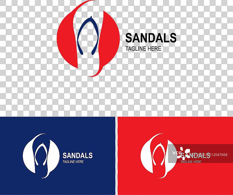 负空间凉鞋标志设计模板图片素材