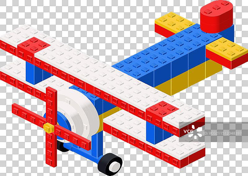 2.5D彩色双翼飞机图片素材