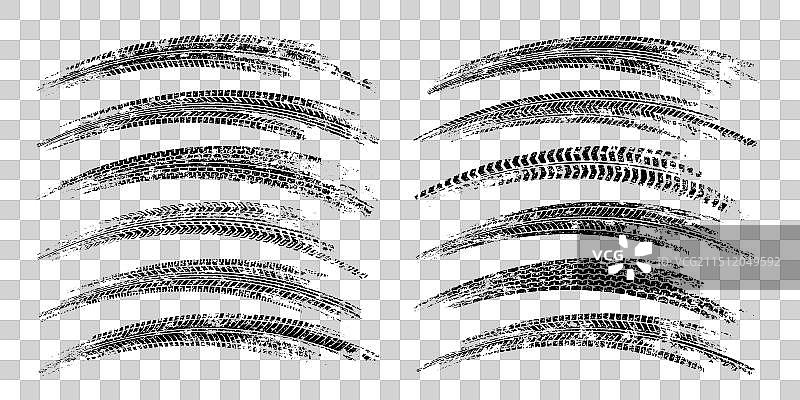 卡车轮胎痕迹Grunge风格图案图片素材