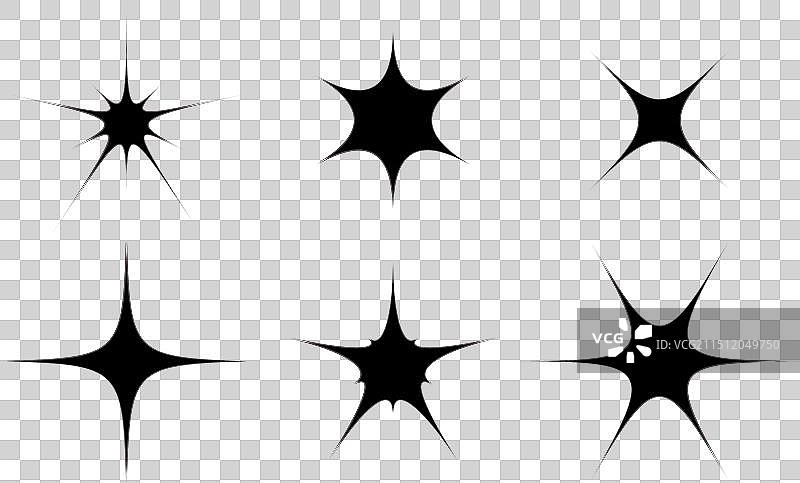 黑色Y2K美学星星图案套装图片素材