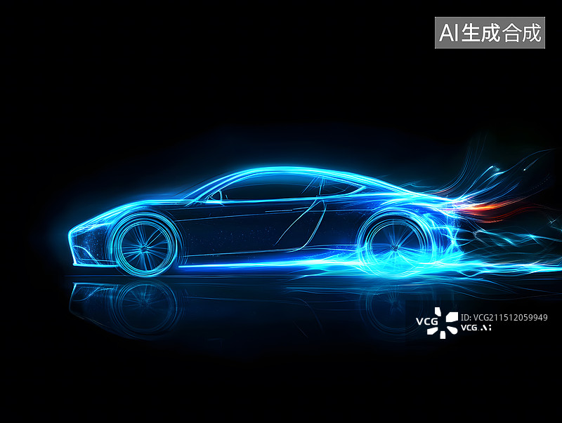 【AI数字艺术】未来新能源超级跑车概念图图片素材