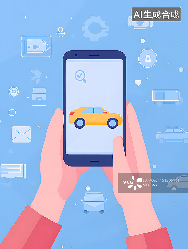 【AI数字艺术】手机远程控制汽车图片素材