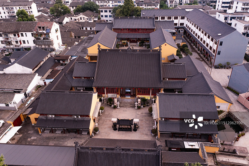 浙江绍兴越城区龙华古寺景观图片素材