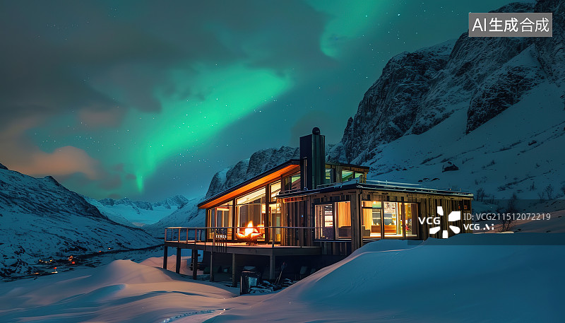 【AI数字艺术】小木屋图片素材