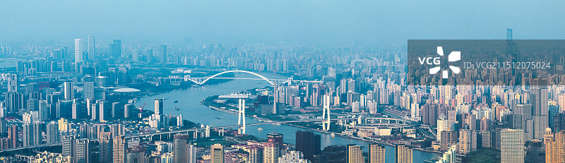 上海南浦大桥和卢浦大桥全景航拍图片素材