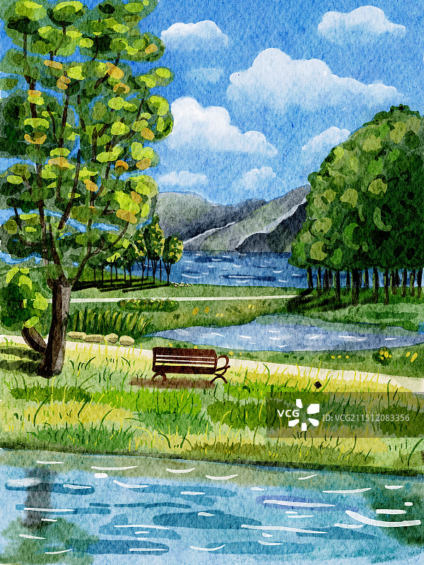 水彩风景图片素材